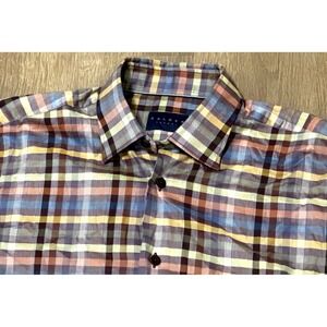 Calder Carmel Men's Button Down Multicolor Plaid Shirt‎ Limited Edition Size M
